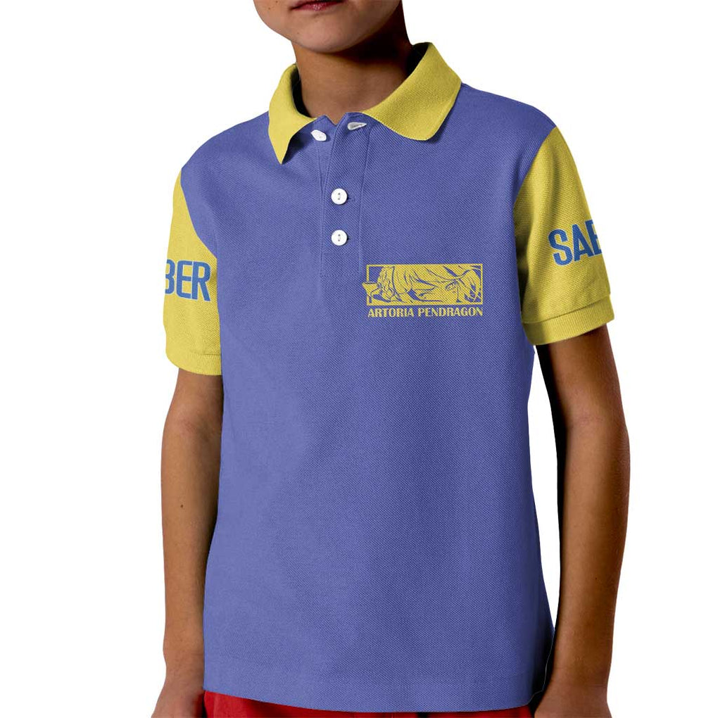 Saber Fate Stay Night Unlimited Blade Works Kid Polo Shirt Anime Style