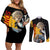 Genos - One Puch Man Couples Matching Off Shoulder Short Dress and Long Sleeve Button Shirt