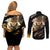 Genos - One Puch Man Couples Matching Off Shoulder Short Dress and Long Sleeve Button Shirt