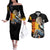 Genos - One Puch Man Couples Matching Off The Shoulder Long Sleeve Dress and Hawaiian Shirt