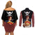 Shanks Red-Haired - Yonko One Piece Couples Matching Off Shoulder Short Dress and Long Sleeve Button Shirt