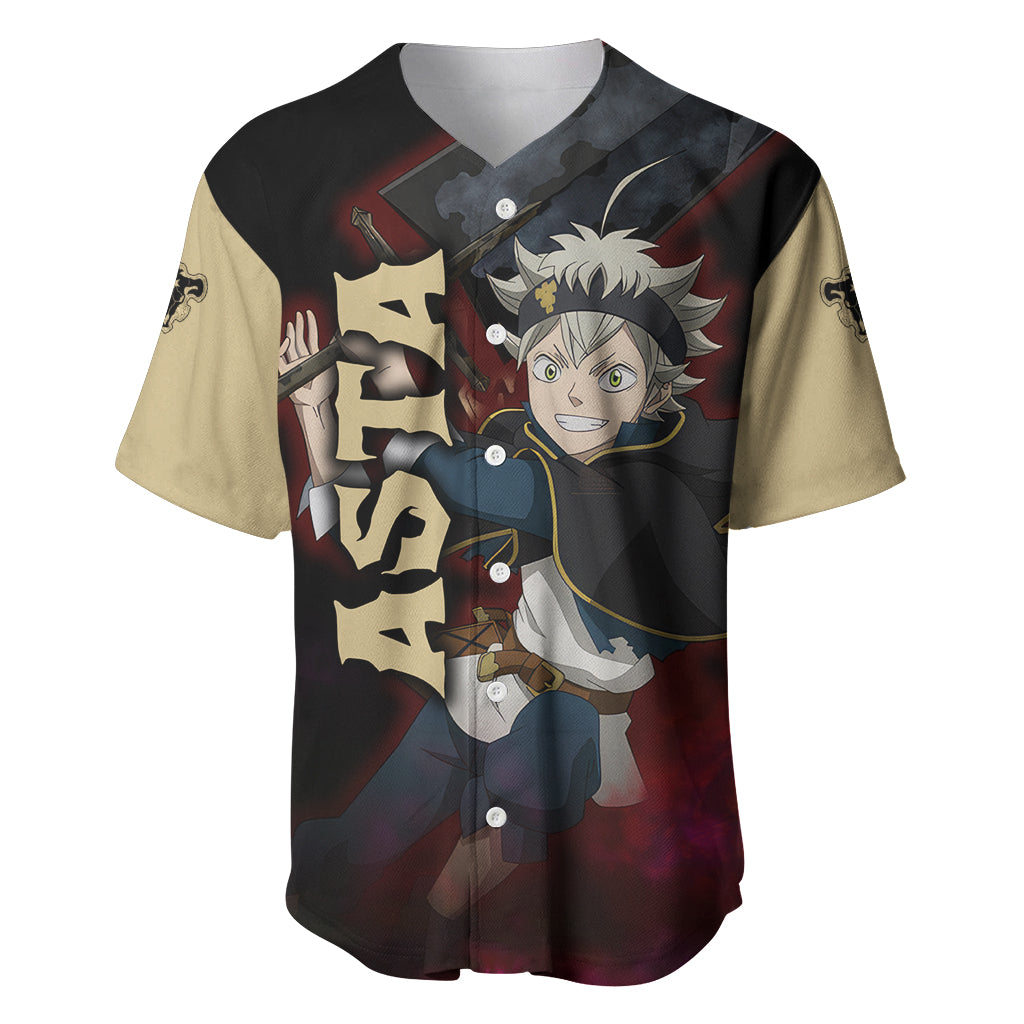 Black Bull Devil Asta - Anime Baseball Jersey Black Clover Anime