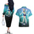 Haruka Tenoh Couples Matching Off The Shoulder Long Sleeve Dress and Hawaiian Shirt Sailor Uranus Sailor Moon Anime