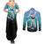 Haruka Tenoh Couples Matching Summer Maxi Dress and Long Sleeve Button Shirt Sailor Uranus Sailor Moon Anime