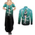 Michiru Kaioh Couples Matching Summer Maxi Dress and Long Sleeve Button Shirt Sailor Neptune Sailor Moon Anime