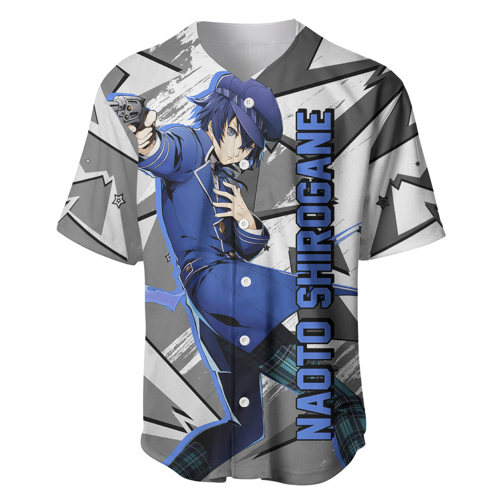 Naoto Shirogane Persona Baseball Jersey Anime Mix Polygon Cyber Style