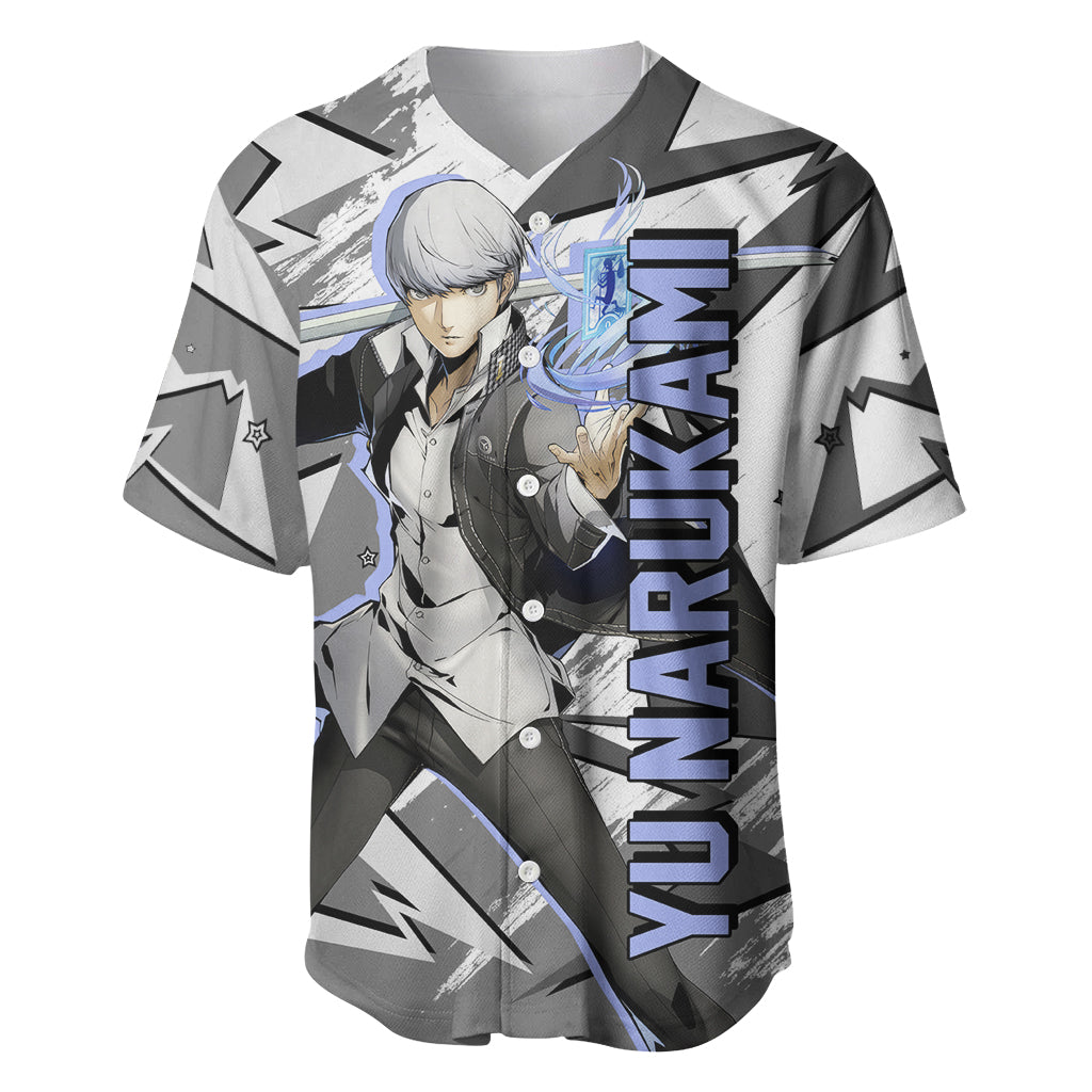 Yu Narukami Persona Baseball Jersey Anime Mix Polygon Cyber Style