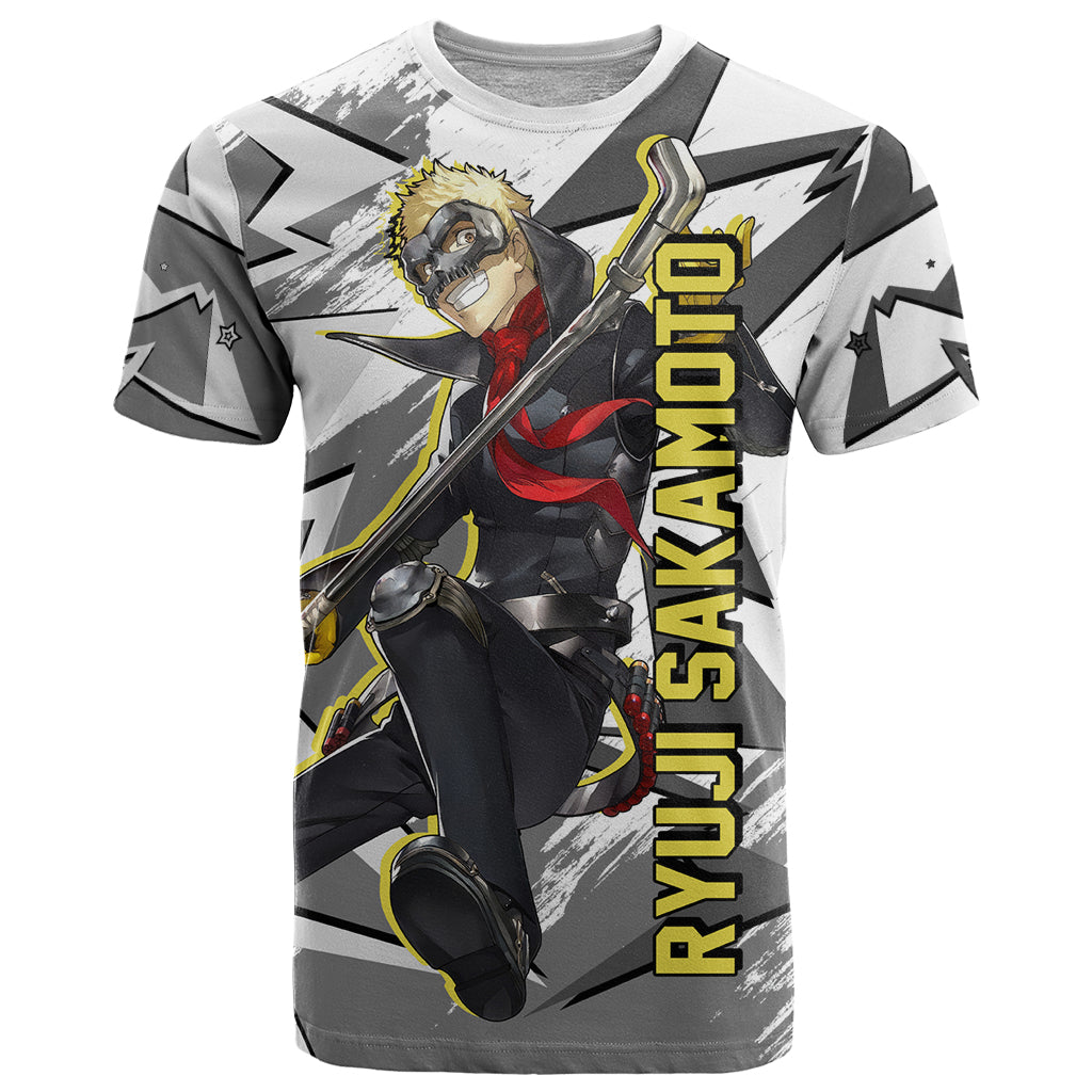 Ryuji Sakamoto Persona T Shirt Anime Mix Polygon Cyber Style