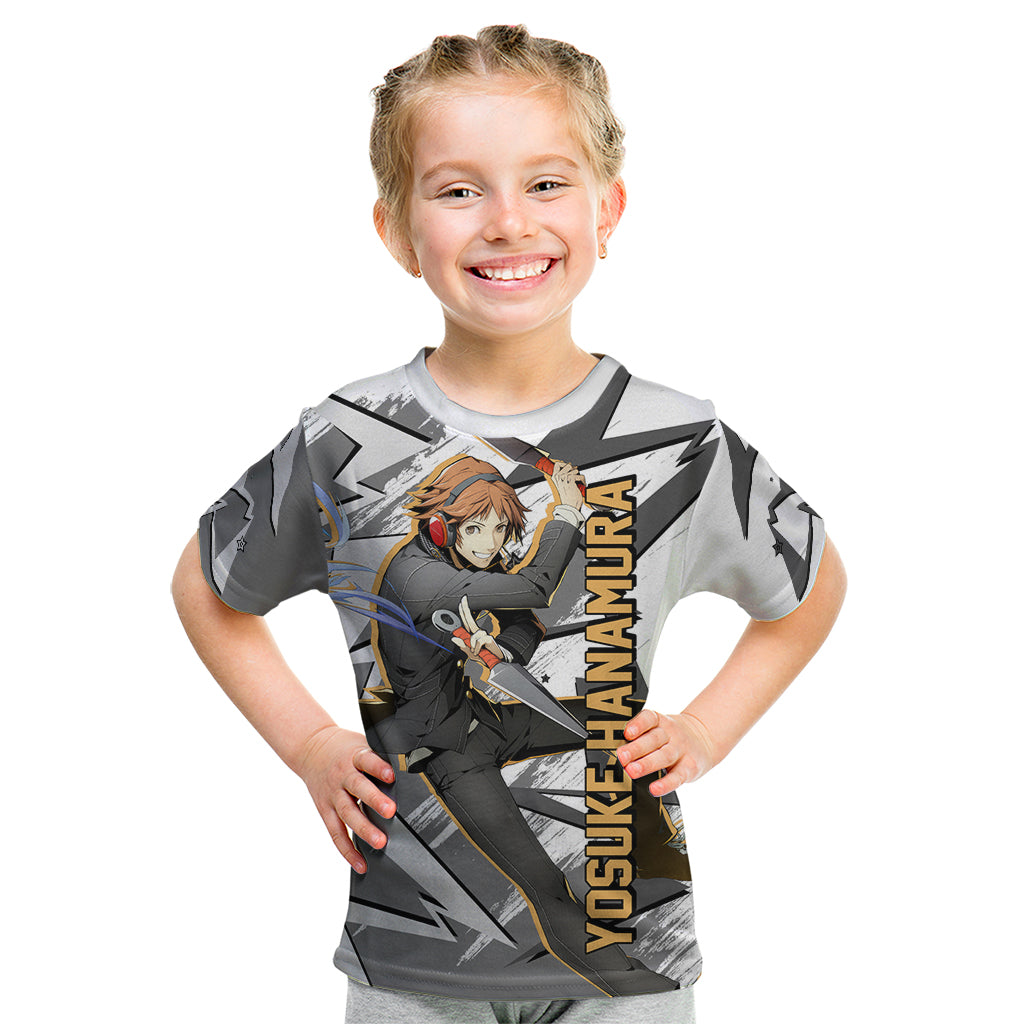 Yosuke Hanamura Persona Kid T Shirt Anime Mix Polygon Cyber Style