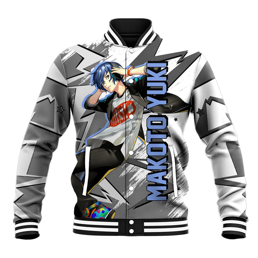 Makoto Yuki Baseball Jacket Anime Mix Polygon Cyber Style