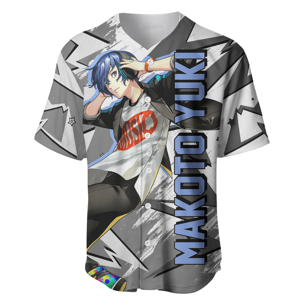 Makoto Yuki Baseball Jersey Anime Mix Polygon Cyber Style