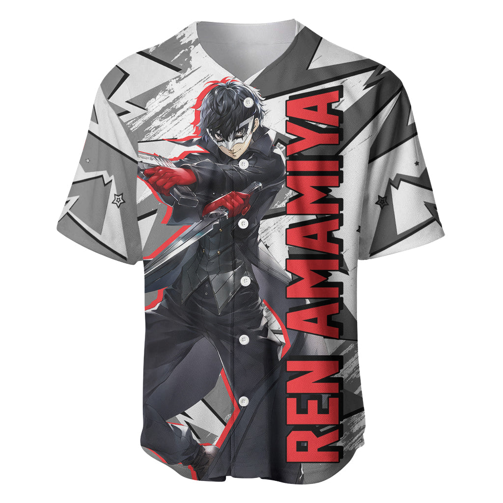 Joker Persona Baseball Jersey Anime Mix Polygon Cyber Style