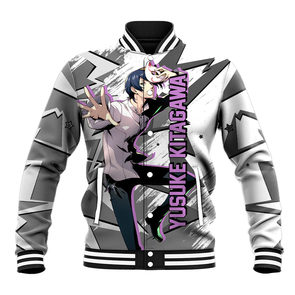 Yusuke Kitagawa Persona Baseball Jacket Anime Mix Polygon Cyber Style