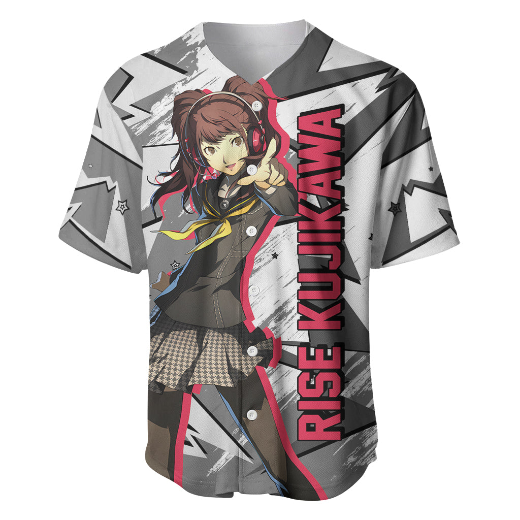 Rise Kujikawa Persona Baseball Jersey Anime Mix Polygon Cyber Style