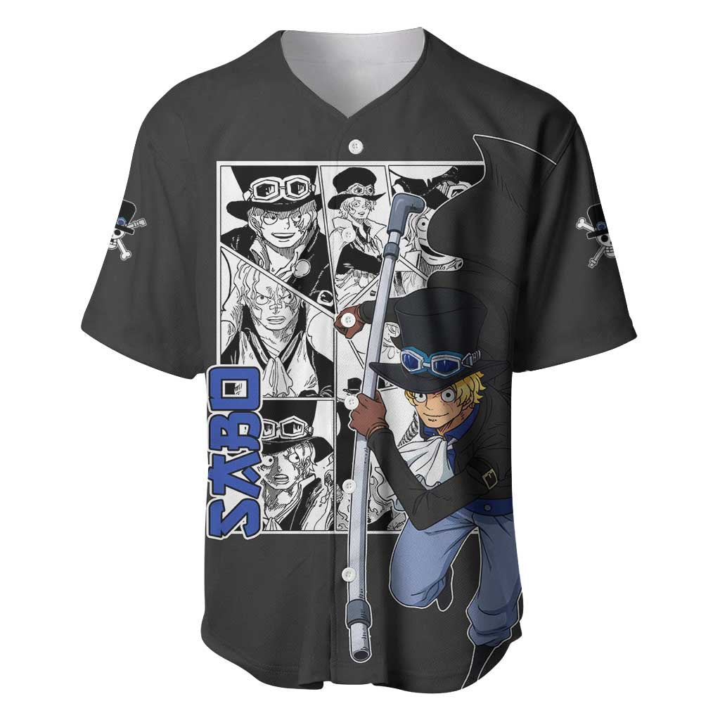 Sabo - One Piece Baseball Jersey Anime Mix Manga Style