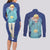 Aquamarine Hoshino - Oshi no Ko Couples Matching Long Sleeve Bodycon Dress and Long Sleeve Button Shirt Anime Style