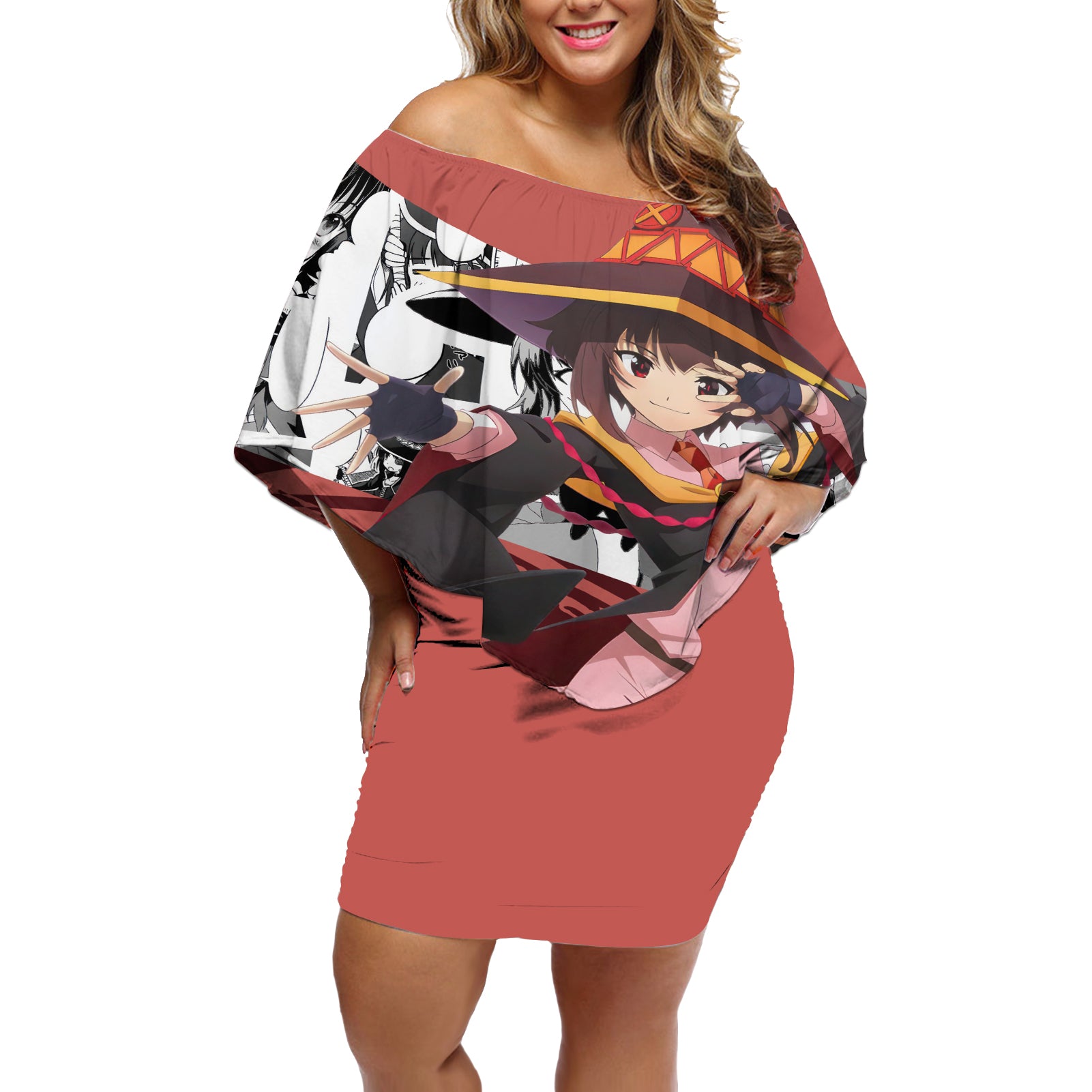 Megumin - KonoSuba Off Shoulder Short Dress Anime Style