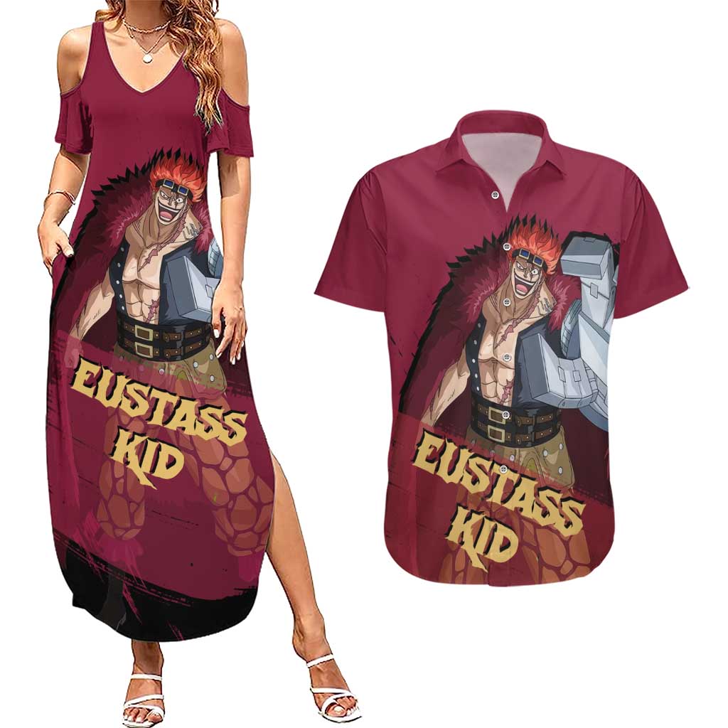 Eustass Kid - One Piece Couples Matching Summer Maxi Dress and Hawaiian Shirt Anime Style