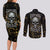 skull-mable-golden-abstract-art-couples-matching-long-sleeve-bodycon-dress-and-long-sleeve-button-shirts-fuck-you-excuses-learn-to-admit-when-you-fuck-up