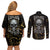 skull-mable-golden-abstract-art-couples-matching-off-shoulder-short-dress-and-long-sleeve-button-shirts-fuck-you-excuses-learn-to-admit-when-you-fuck-up