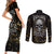 skull-mable-golden-abstract-art-couples-matching-short-sleeve-bodycon-dress-and-long-sleeve-button-shirts-fuck-you-excuses-learn-to-admit-when-you-fuck-up