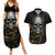 skull-mable-golden-abstract-art-couples-matching-summer-maxi-dress-and-hawaiian-shirt-fuck-you-excuses-learn-to-admit-when-you-fuck-up