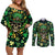 skull-and-shamrock-leaf-pattern-couples-matching-off-shoulder-short-dress-and-long-sleeve-button-shirts-good-luck