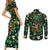 skull-and-shamrock-leaf-pattern-couples-matching-short-sleeve-bodycon-dress-and-long-sleeve-button-shirts-good-luck