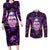 skull-and-moth-couples-matching-long-sleeve-bodycon-dress-and-long-sleeve-button-shirts-fantasy-cosmic-abstract-grunge-purple-art