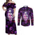 skull-and-moth-couples-matching-off-shoulder-maxi-dress-and-long-sleeve-button-shirts-fantasy-cosmic-abstract-grunge-purple-art