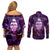 skull-and-moth-couples-matching-off-shoulder-short-dress-and-long-sleeve-button-shirts-fantasy-cosmic-abstract-grunge-purple-art