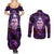 skull-and-moth-couples-matching-summer-maxi-dress-and-long-sleeve-button-shirts-fantasy-cosmic-abstract-grunge-purple-art