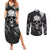 skull-grunge-pattern-couples-matching-summer-maxi-dress-and-long-sleeve-button-shirts-warning-im-an-asshole