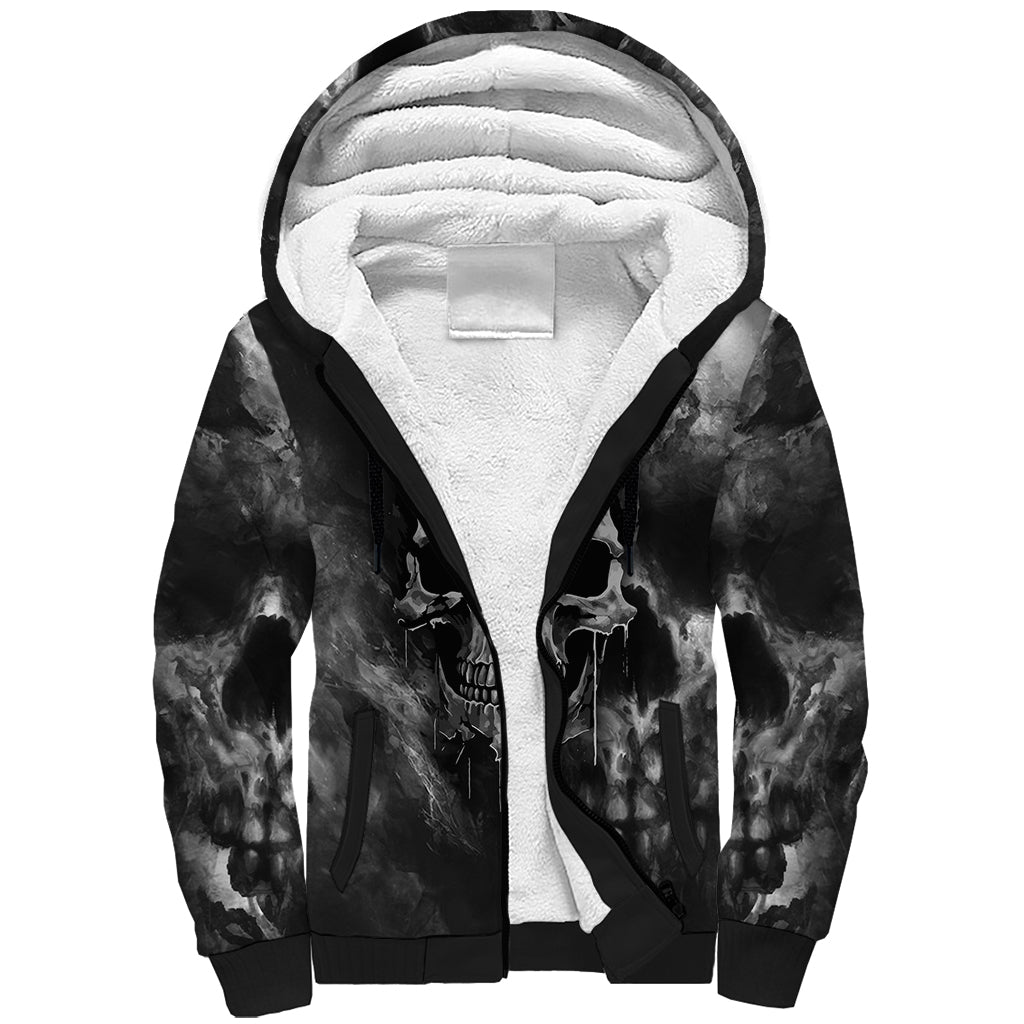 skull-grunge-pattern-sherpa-hoodie-warning-im-an-asshole