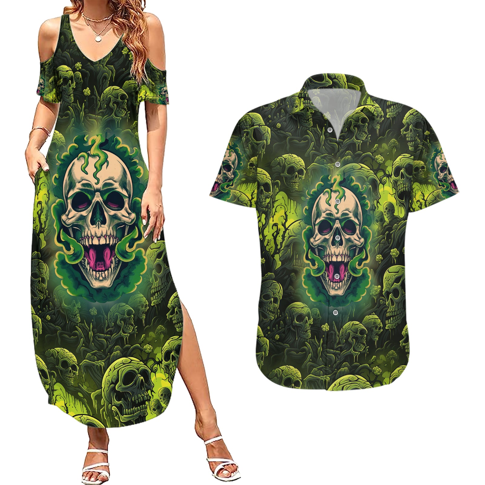 zombie-skull-couples-matching-summer-maxi-dress-and-hawaiian-shirt-im-like-literally-dead