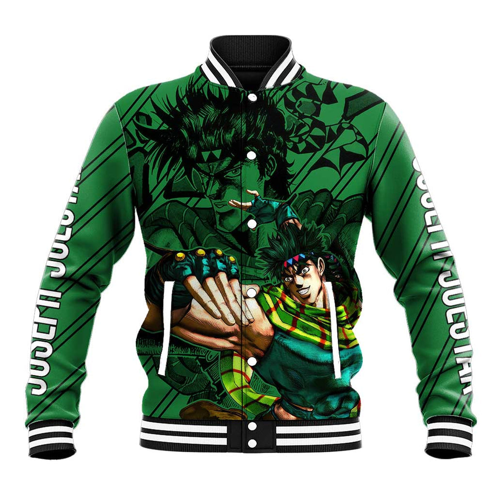 Joseph Joestar - JoJo's Bizarre Adventure Baseball Jacket Anime Mix Black Sketch Style