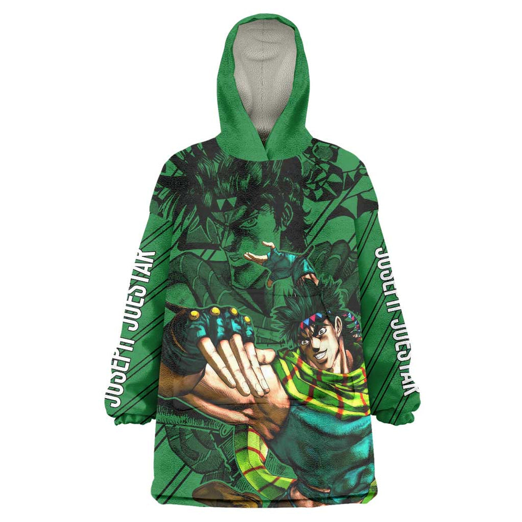 Joseph Joestar - JoJo's Bizarre Adventure Wearable Blanket Hoodie Anime Mix Black Sketch Style