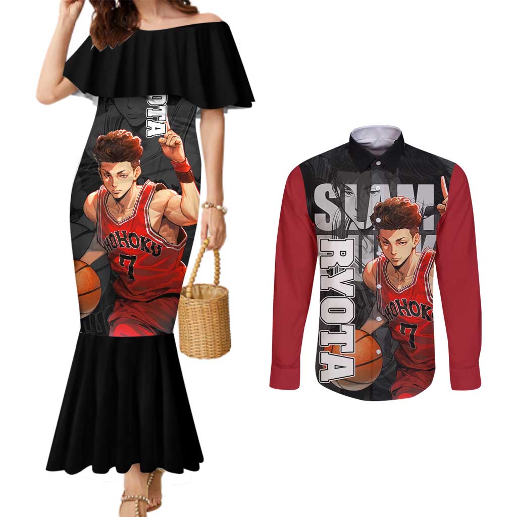 Miyagi Ryota - Slam Dunk Couples Matching Mermaid Dress and Long Sleeve Button Shirt Anime Style