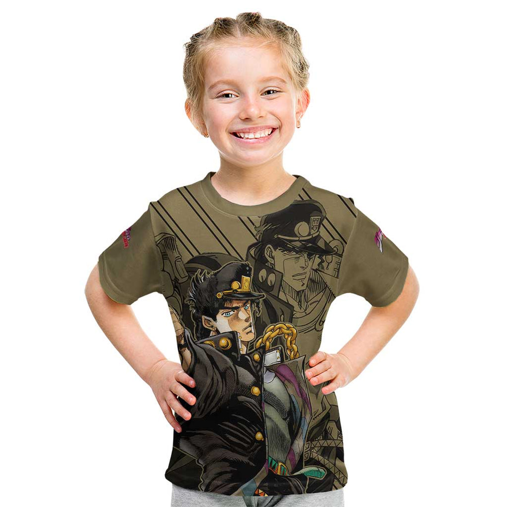 Jotaro Kujo - JoJo's Bizarre Adventure Kid T Shirt Anime Mix Black Sketch Style