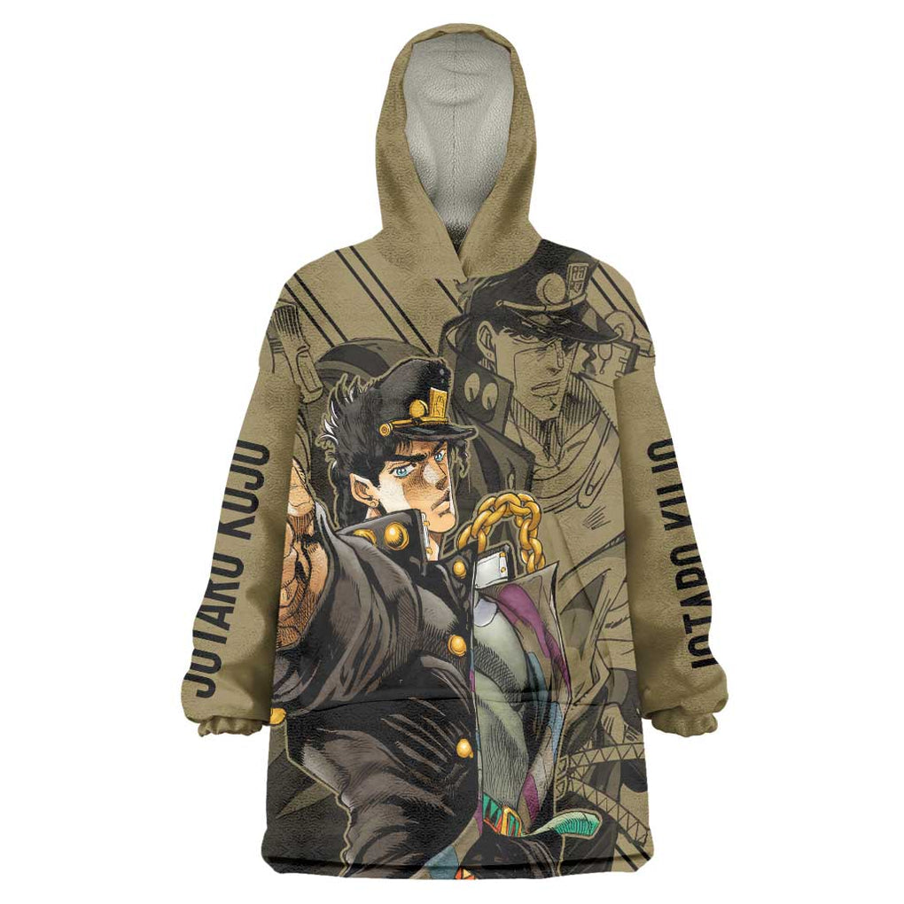 Jotaro Kujo - JoJo's Bizarre Adventure Wearable Blanket Hoodie Anime Mix Black Sketch Style