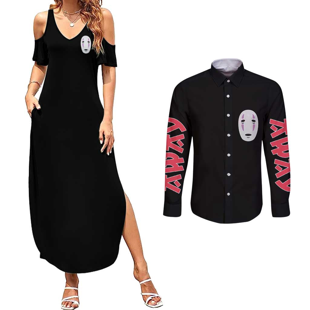 Spirited Away Studio Ghibli Couples Matching Summer Maxi Dress and Long Sleeve Button Shirt Anime Style