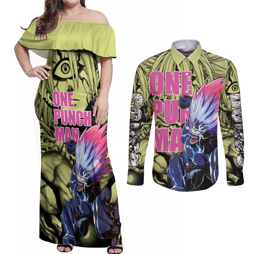 Boros - One Punch Man Couples Matching Off Shoulder Maxi Dress and Long Sleeve Button Shirt Anime Style