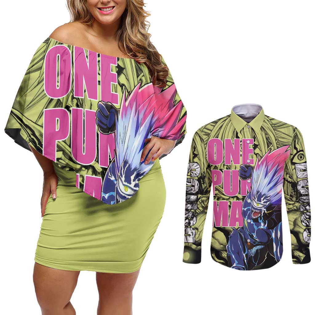 Boros - One Punch Man Couples Matching Off Shoulder Short Dress and Long Sleeve Button Shirt Anime Style