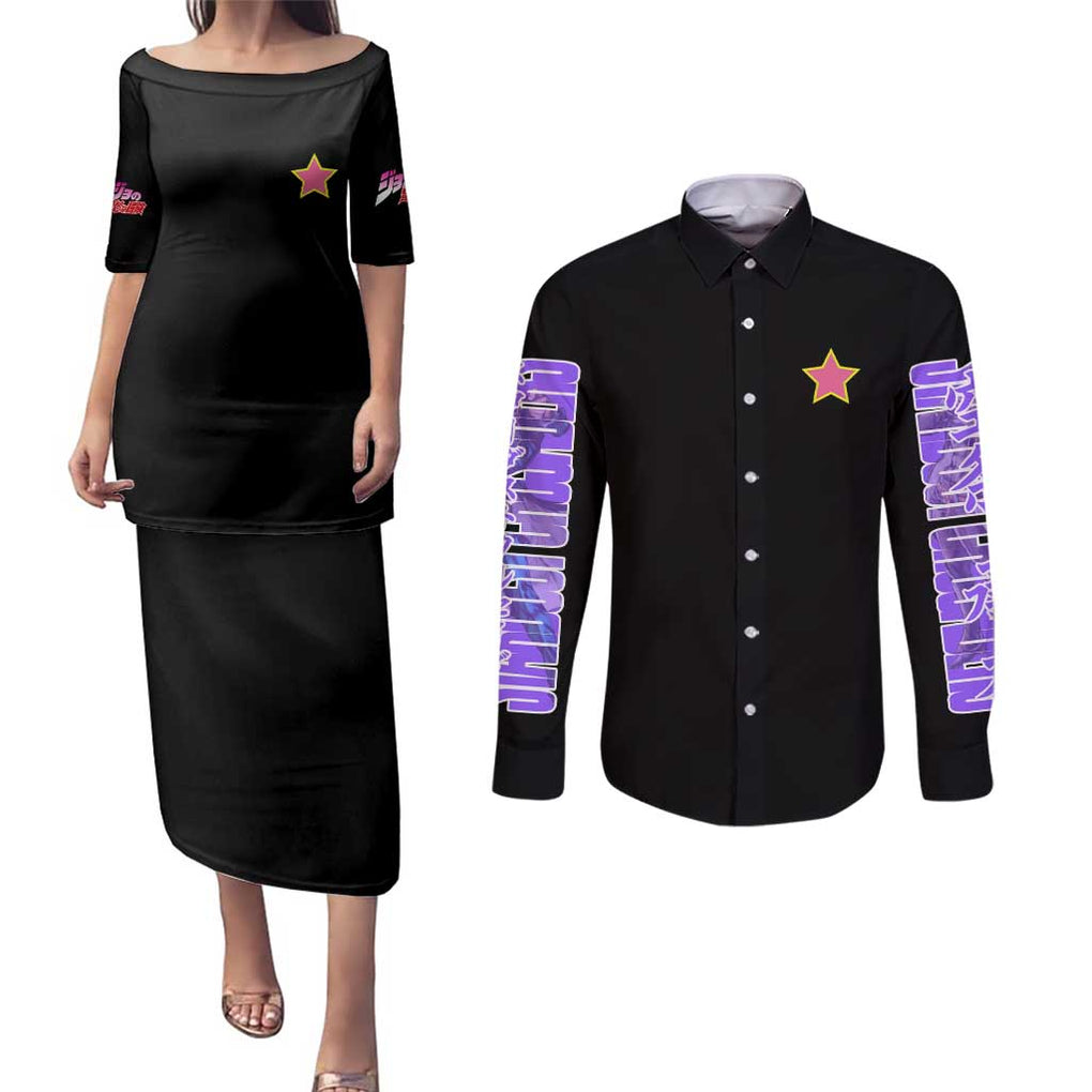 Jotaro Kujo Jojo’s Six Star Bizarre Adventure Couples Matching Puletasi and Long Sleeve Button Shirt Anime Style