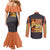 Uzumaki Naruto Naruto Shippuden Couples Matching Mermaid Dress and Long Sleeve Button Shirt Anime Style