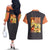 Uzumaki Naruto Naruto Shippuden Couples Matching Off The Shoulder Long Sleeve Dress and Hawaiian Shirt Anime Style