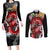 Red Dragon Couples Matching Long Sleeve Bodycon Dress and Long Sleeve Button Shirt Japan Art Style