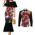 Red Dragon Couples Matching Mermaid Dress and Long Sleeve Button Shirt Japan Art Style