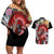 Red Dragon Couples Matching Off Shoulder Short Dress and Hawaiian Shirt Japan Art Style