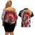 Red Dragon Couples Matching Off Shoulder Short Dress and Hawaiian Shirt Japan Art Style